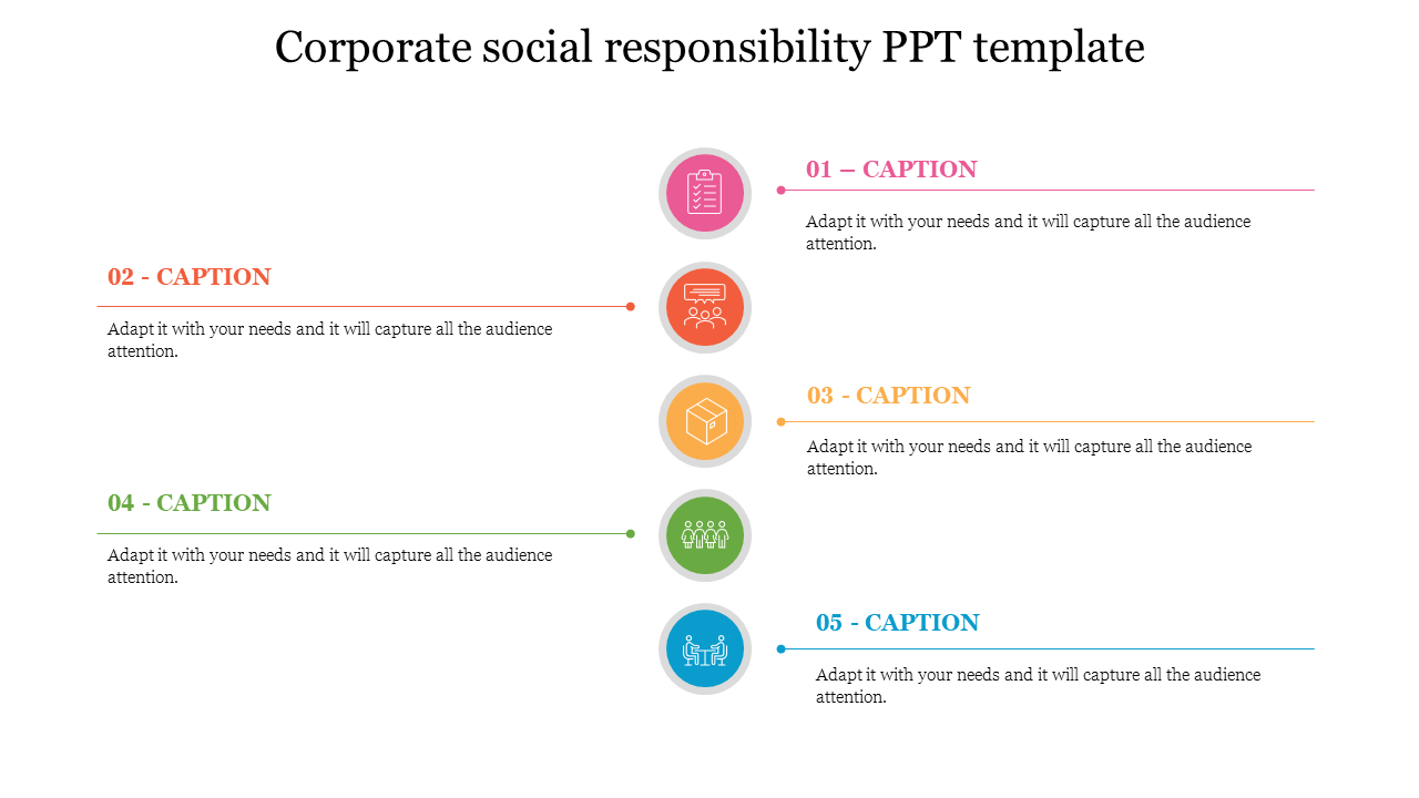 Editable Corporate Social Responsibility PPT Template